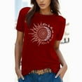 thumbnail image 5 of T-Shirt Vintage Imprimé Décontracté Foncé pour Femmes T-Shirt à Manches Courtes Ensemble Rond Chemise Col Haut Blouse, 5 of 5