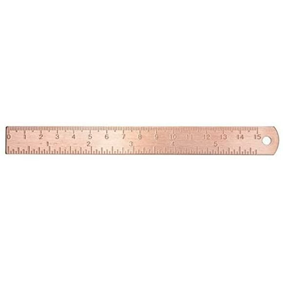 Chris.W 6 Inch Brass Ruler - Durable Ruler in Multi Use, Good for Journal, Planner and Diaries - Rose Gold