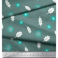 thumbnail image 3 of Soimoi Rayon Fabric Star & Holly Leaves Fabric Prints By Yard 42 Inch Wide, 3 of 3