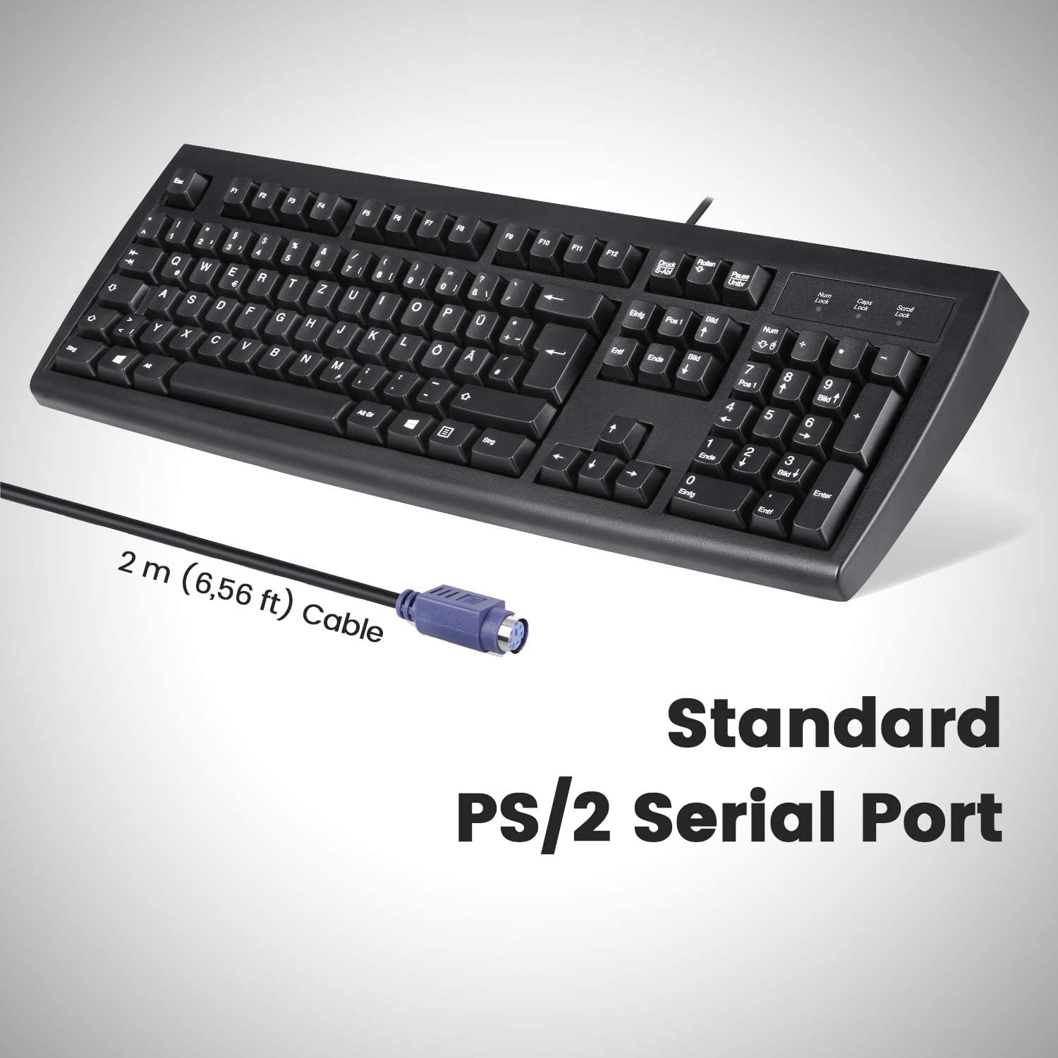 Olay kemancı tabak  Perixx Periboard-107 Wired PS2 Ergonomic Computer Keyboard, Standard Native  PS/2 Keyboard for PC, Black, US Layout | Walmart Canada