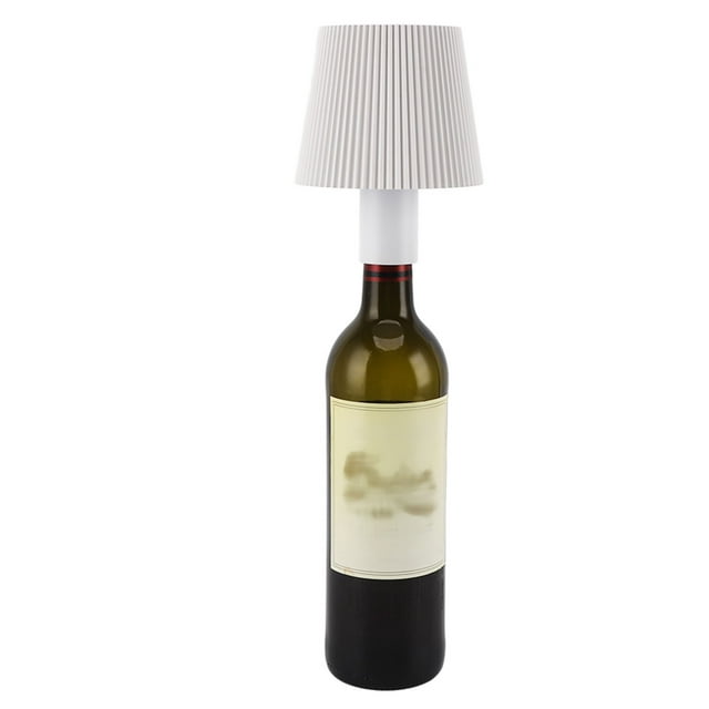 LED Bouteille Lampe Plissé RGB 4000mAh Sans Fil Portable Ronde Simple Lampe de Table Créative 4 Modes de Lumière Couleurs Nuit Lumière Tactile Contrôle IP54 Imperméable à l'Eau pour la Famille Café Bar