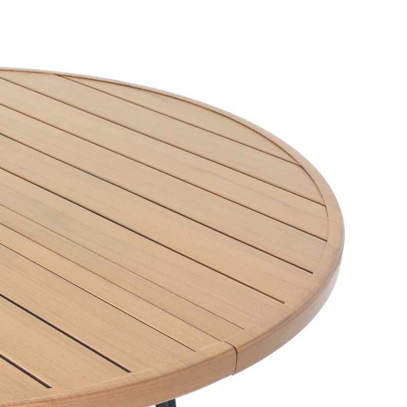 Howcool 1-Pcs 47" Outdoor Round Dining Table, Rust-Resistant Patio Table with Umbrella Hole