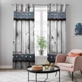 thumbnail image 5 of Grey Wood Grain Kitchen Curtains 96 Inch Length, Country Vintage Barn Door Rustic Lodge Grommet Top Bedroom Living Room Curtains, Light Filtering Cafe Curtain Drapes 2 Panels Set 104''x96'', 5 of 9