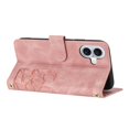 thumbnail image 4 of Leather For Apple iPhone 16 Plus Case Tulip Embossed 5-card  Flip Wallet Leather Case with Card Holder Magnetic Closure ,Detachable Wrist Strap,Shockproof Phone Cases Cover,Pink,For iPhone 16 Plus, 4 of 10