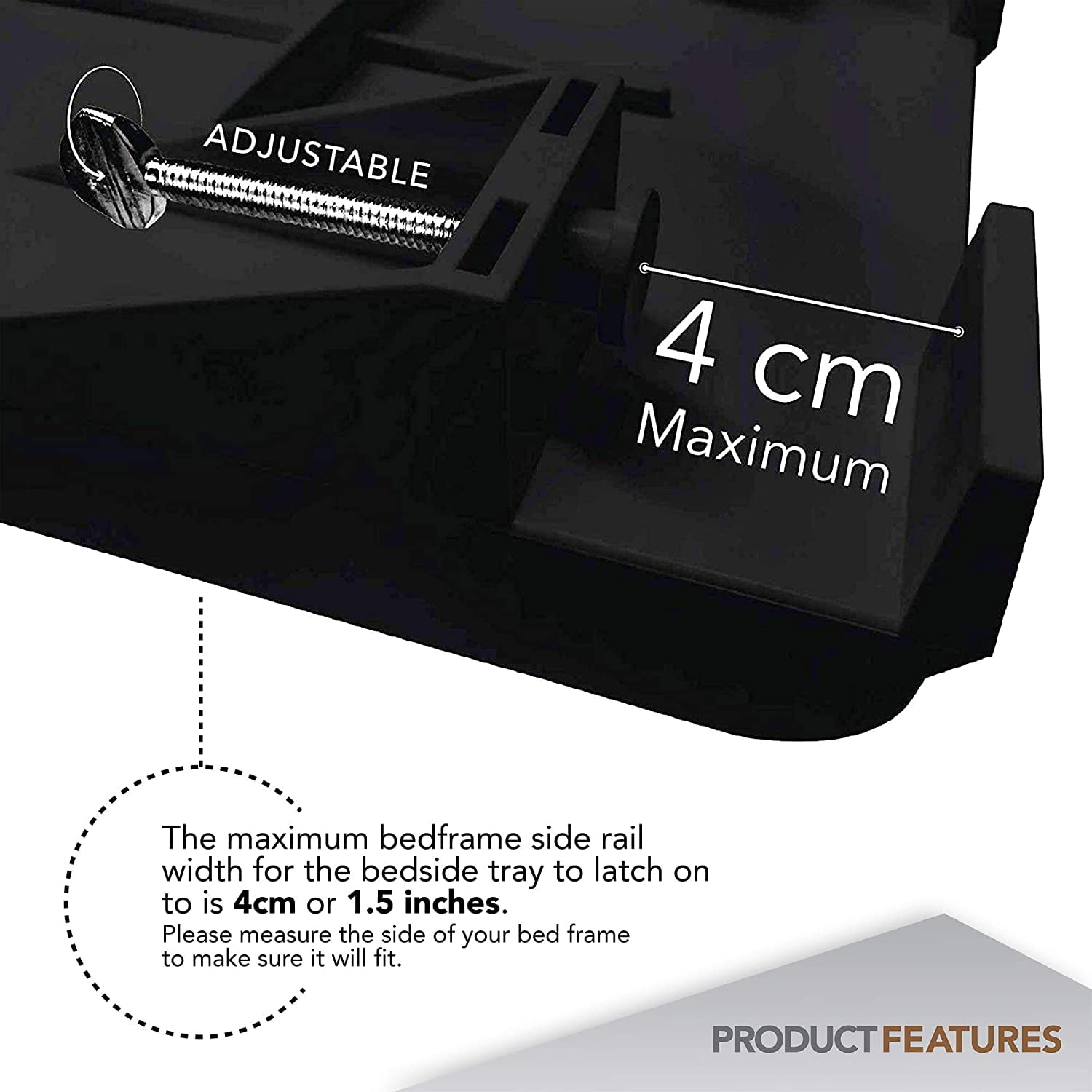 Black Bedside Shelf For Bed Clip On Nightstand With Cup Holder Cord Holder Walmart Com Walmart Com