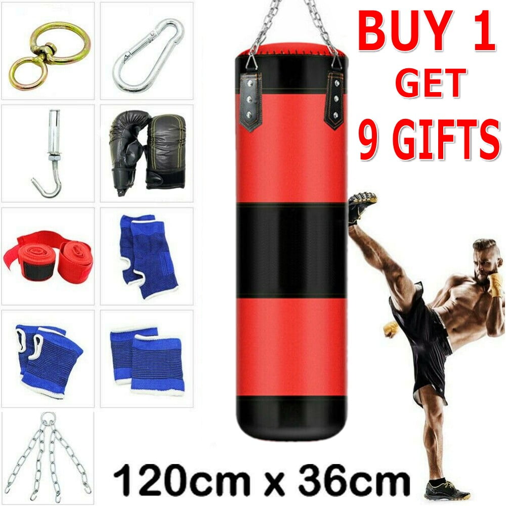 PVUEL Punching Bag with 2 Boxing Gloves Thai MMA Training Fitness Workout  Sandbags Boxing Set