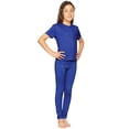 thumbnail image 2 of Stretch Is Comfort Girl's Short Sleeve Crew Neck and Leggings Set Royal Blue 16, 2 of 3