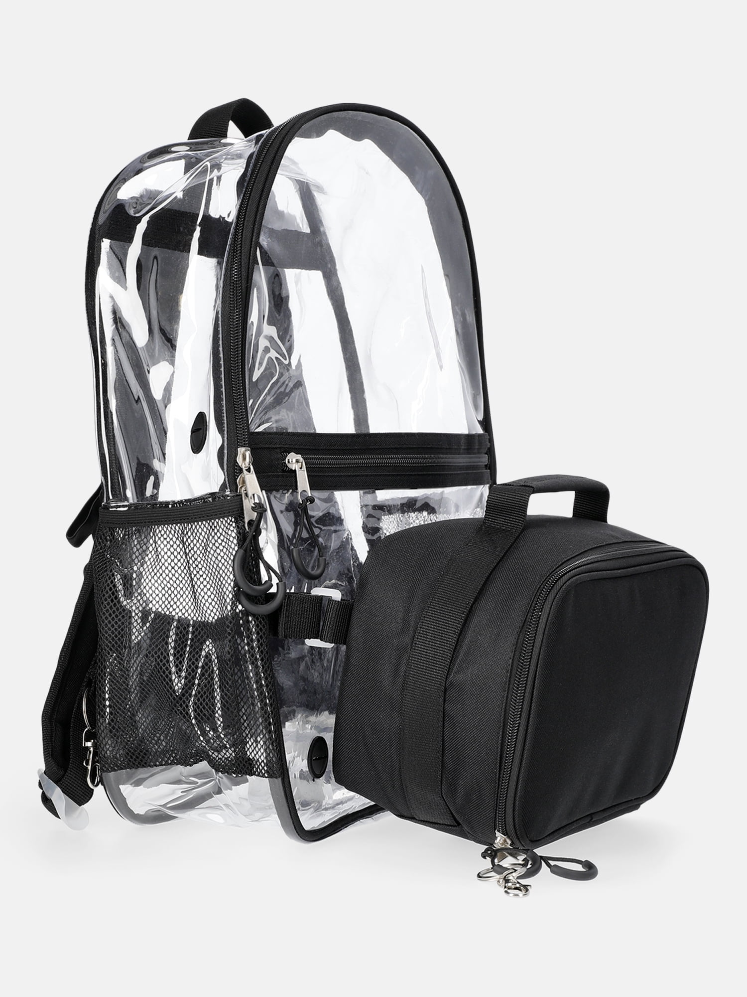 Wonder Nation Kids' Clear 17" Sensory Backpack and Lunch Tote Set, 2-Piece, Black