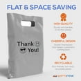 thumbnail image 3 of OPTIPAK Plastic Bags with Handles – 12x15 Merchandise Bags for Small Business, Die-Cut Retail Boutique & Shopping Bag, Goodie Bag & Trade Show Supplies – Thank You (Pack of 100), 3 of 5