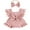 Pink, variant on FeMereina Newborn Baby Girl Lace Romper Ruffle Sleeveless Backless One Piece Jumpsuit Bodysuit with Headband Summer Clothes