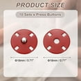 thumbnail image 2 of 10 Sets Sewing Snap Buttons, 18mm Invisible Press Studs Buttons Sew-on Metal Snap Fasteners Zinc Alloy, Wine Red, 2 of 7