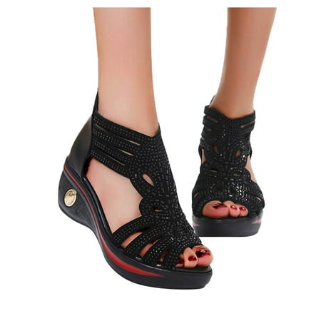 

Vedolay Sandals Ladies Sandals for Women 2023 Walking Slippers with Anti-Slip Breathable Sanda Black 6.5