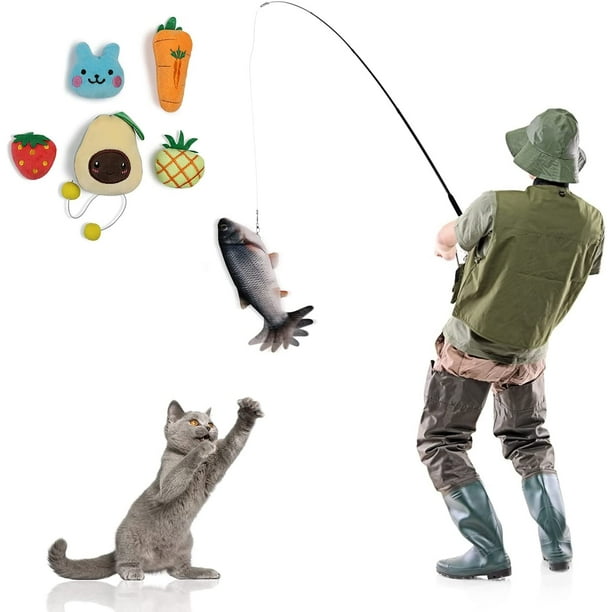 IGUOHAO Flopping Fish Cat Toy with Catnip Bag - Lifetime Replacement - 7  Types Fish for Choice - Motion Kitten Toy, Plush Interactive Cat IGUOHAO 