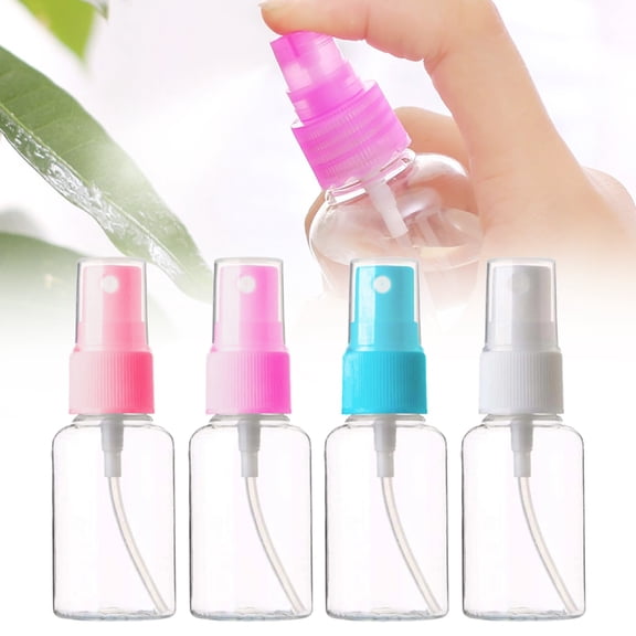 Spray Bottles 30 ml/1 oz, 4 Pack Clear Empty Fine Mist Plastic Mini Travel Bottle Set, Portable Refillable Makeup Sprayer Containers for Perfume, Liquids, Aromatherapy, Small Size
