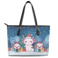 thumbnail image 2 of ZUXONGSY Christmas Axolotl Print Handbag for Women Lightweight Shoulder Bag PU Leather Top Handle Tote Bag with Handle for Dating Shopping, 2 of 6