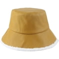 thumbnail image 4 of CoCopeaunts Bucket Hat for Women Autumn Winter Faux Leather Lambswool Fleece Warm Basin Hat Fashion Two Side Wear Fisherman Hat, 4 of 8