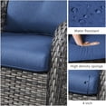 thumbnail image 6 of PARKWELL 3 Piece Wicker Patio Swivel Rocking Chairs with Glass Top Side Table PE Rattan Patio Furniture Set,Gray Swivel and Blue Cushion, 6 of 8
