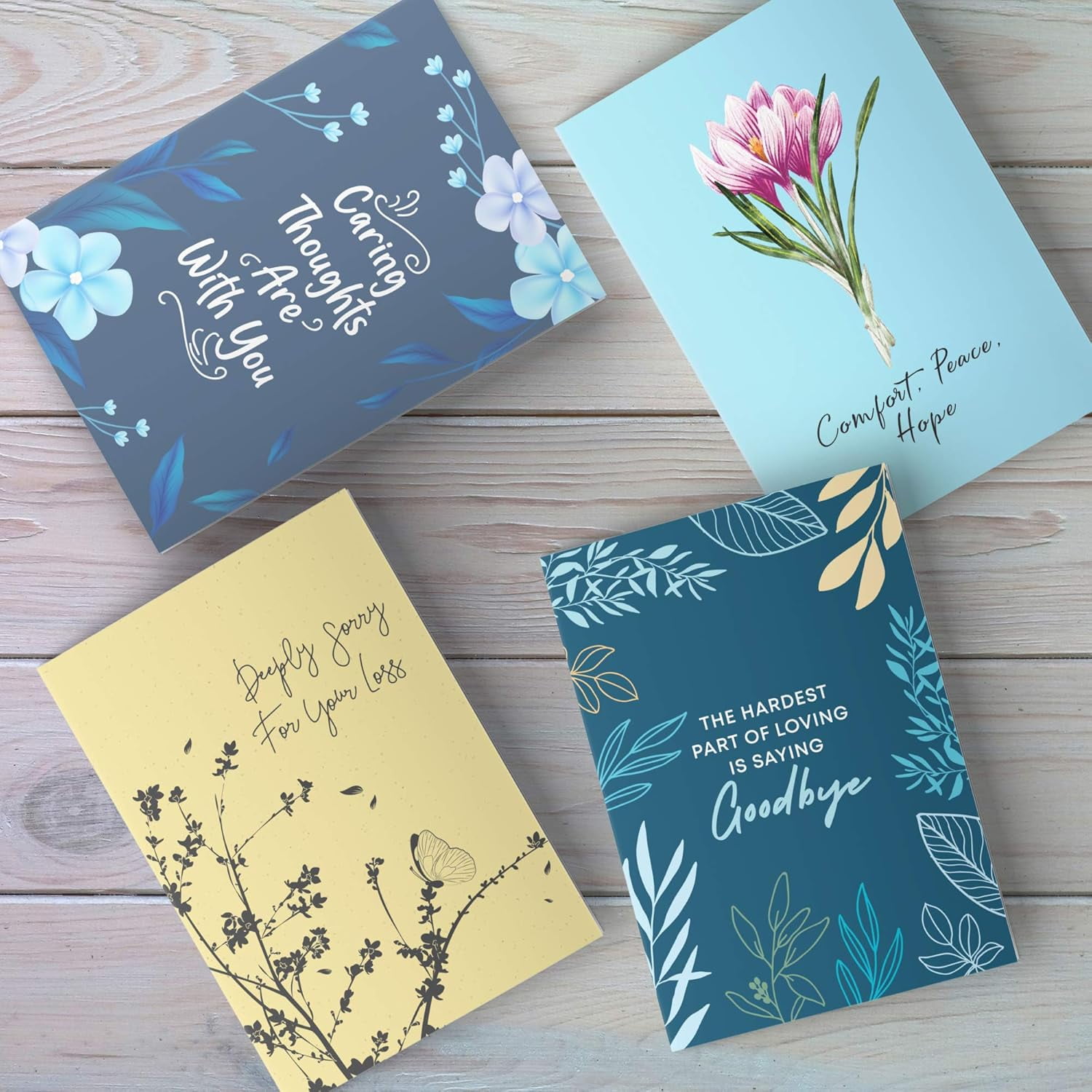 Dessie 30 Sympathy Cards with Unique Designs and Condolence Messages Inside, 4” x 6”