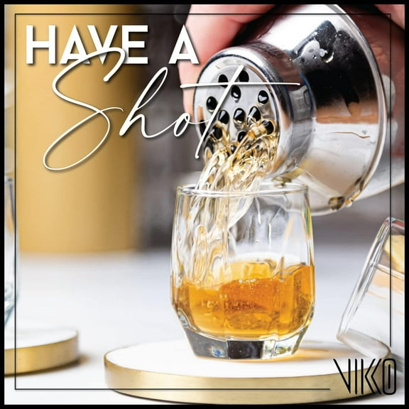Vikko Shot Glasses Set of 6 Small Liquor and Spirit Glasses, Diamond-Shaped 2.5 Oz.
