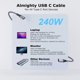 thumbnail image 5 of [Codo a hembra-1 metro] Adecuado para Huawei Apple PD240W Cable datos Typec carga rápida USB3.2 a 20G Cable datos alta velocidad (1M), 5 of 9