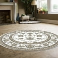 thumbnail image 2 of Radici Usa Pisa Area Rug 1780 Bone Bordered Vines 7' 10 x 7' 10" Round, 2 of 2