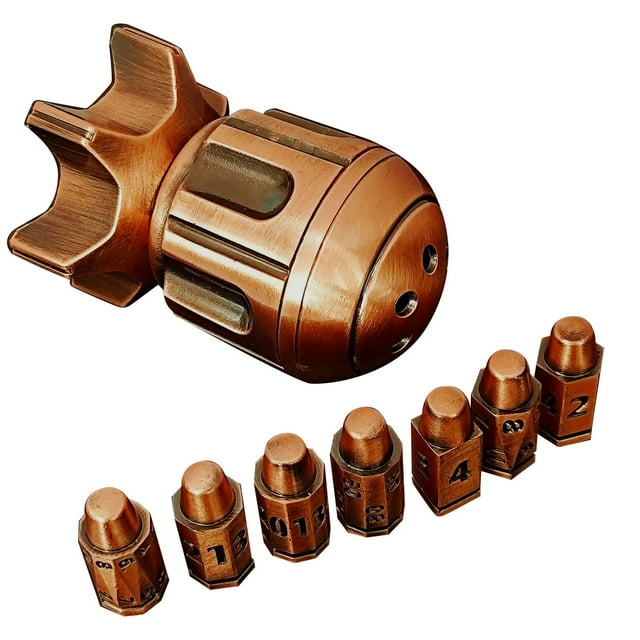 Jindong Fate Missile Roulette Dice for DND Dice Set 7 Metallic Polyhedral DD Dice with Gift Case for and Dragon Game RPG Role Playing Table Game Gifts