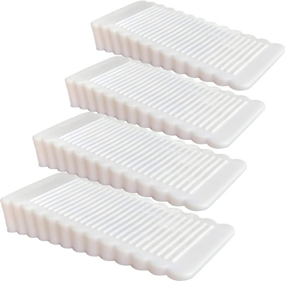 Oksdown Lot de 4 Bouchons de Porte en Caoutchouc Blanc, Bouchon Mince et Petit Antidérapant en Silicone Doux pour Intérieur Placard Douche Cuisine Sol