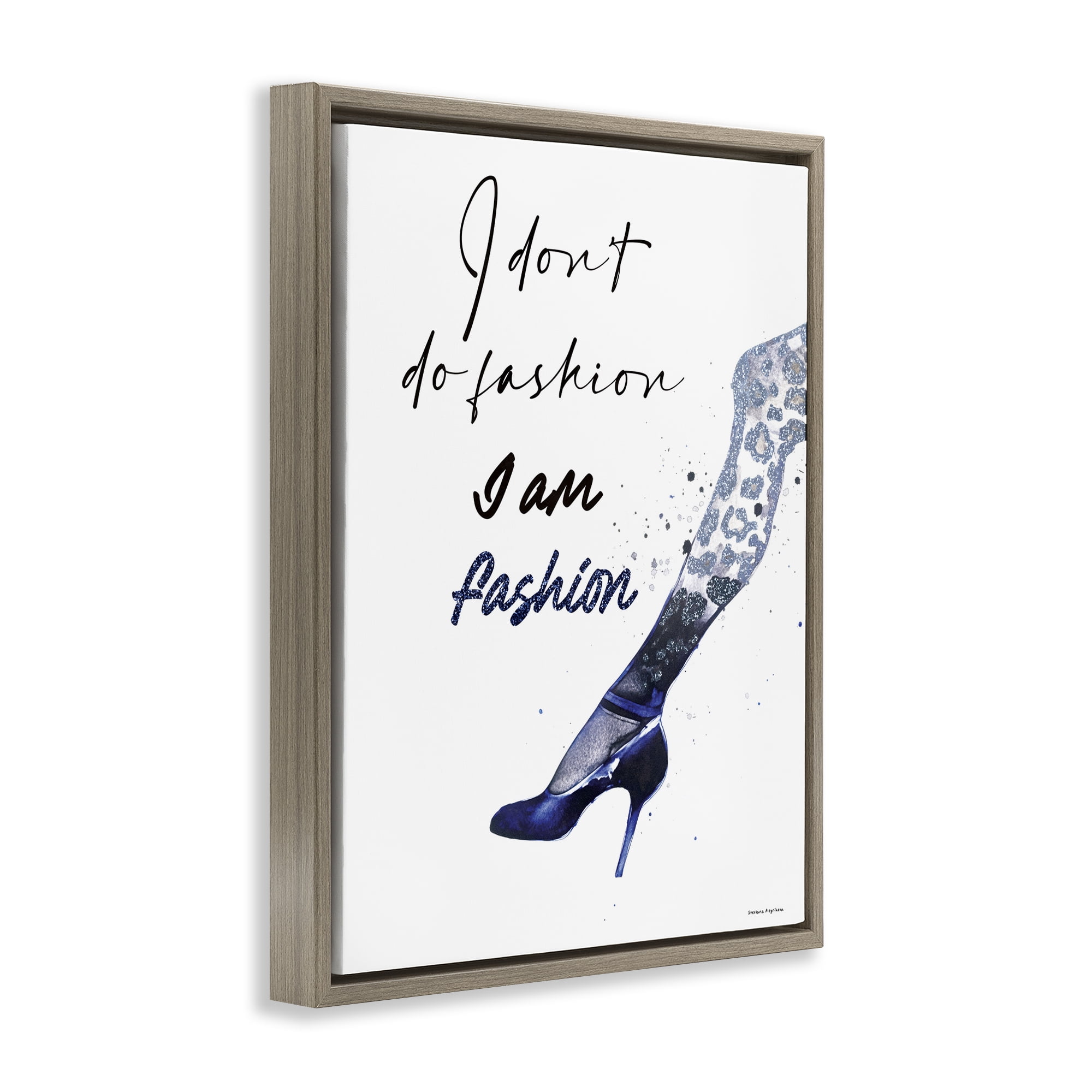 Stupell Industries Trendy I Am Fashion Brown Framed Floater Canvas Wall Art, design by Svetlana Aleynikova