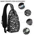 thumbnail image 2 of Sling Backpack,Black Halloween Bat Silhouettes Crossbody Bag with Water Bottle Holder,Waterproof Sling Bag for Men/Women with Chest Phone Holder for Hiking,Travel, 2 of 6