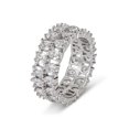 thumbnail image 3 of Bague Double Pleine en Diamant pour Femme, Bague Rouge Incrustée Tendance, 3 of 9
