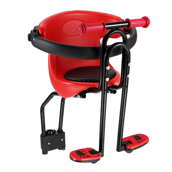 Amdohai Bicycle Baby Seat Kids Child Safety Carrier Front Seat Saddle Cushion with Back Rest Foot Pedals