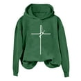 thumbnail image 3 of VBTAPA Cross Graphic Hoodies for Women Religious Faith Hooded Sweatshirt Loose Casual Pullover Hoodie Christian Blessed Sweatshirts Today Green M, 3 of 4