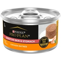 (24 Pack) Purina Pro Plan Sensitive Skin and Sensitive Stomach Cat Food Wet Pate, Grain Free Chicken Entree, 3 oz. Cans
