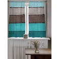 thumbnail image 4 of Aqua Grey Curtains 45 Inch Length, Sheer Curtains for Bedroom Living Room Window Vintage Stripe Farmhouse Wood Grain Ombre Rod Pocket Voile Drapes Kitchen Curtains Small Half Window 42"x45" 2 Panels, 4 of 6