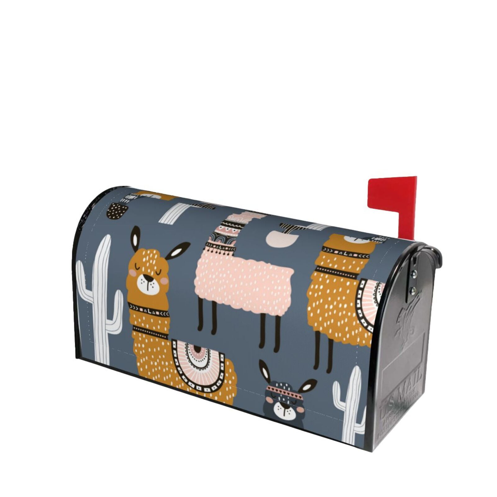 Xecao Llama and Cactus for Mailbox Cover with Magnetic Strips, Waterproof and Sunscreen, Adds a Decorative Touch to Your Garden Yard.