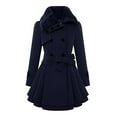 thumbnail image 4 of Tejiojio Clearance Jackets Women Faux Wool Warm Slim Coat Jacket Thick-Parka Overcoat Long Winter Outwear, 4 of 9