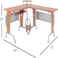 LShaped Corner Computer Office Desk Workstation with Elevated Rolling