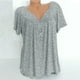 thumbnail image 4 of ICHUANYI ClearanceWomen Plus Size Short Sleeves V-Neck Print Blouse Pullover Tops Shirt ICHUANYI WER202308040238, 4 of 4