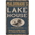 thumbnail image 1 of MALDONADO'S Lake House Blue Cabin Home Decor Gift 8x12 Metal 108120038316, 1 of 1