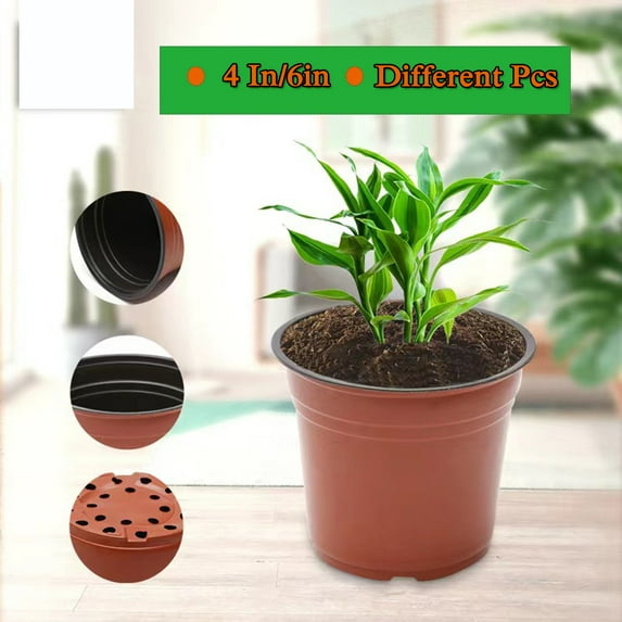 4 IN/6 IN Flowerpots Small Plastic Plant Nursery Pots/flowerpots Seedlings, Flowers, Plant Containers, Seed Starting Pots, Plant Labels.