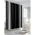 thumbnail image 3 of Shower Curtains Black Striped Bath Curtain Black White Stripes Waterproof Bathroom Shower Curtain Set with Hooks Decoration 72 x 72 Inches, 3 of 7