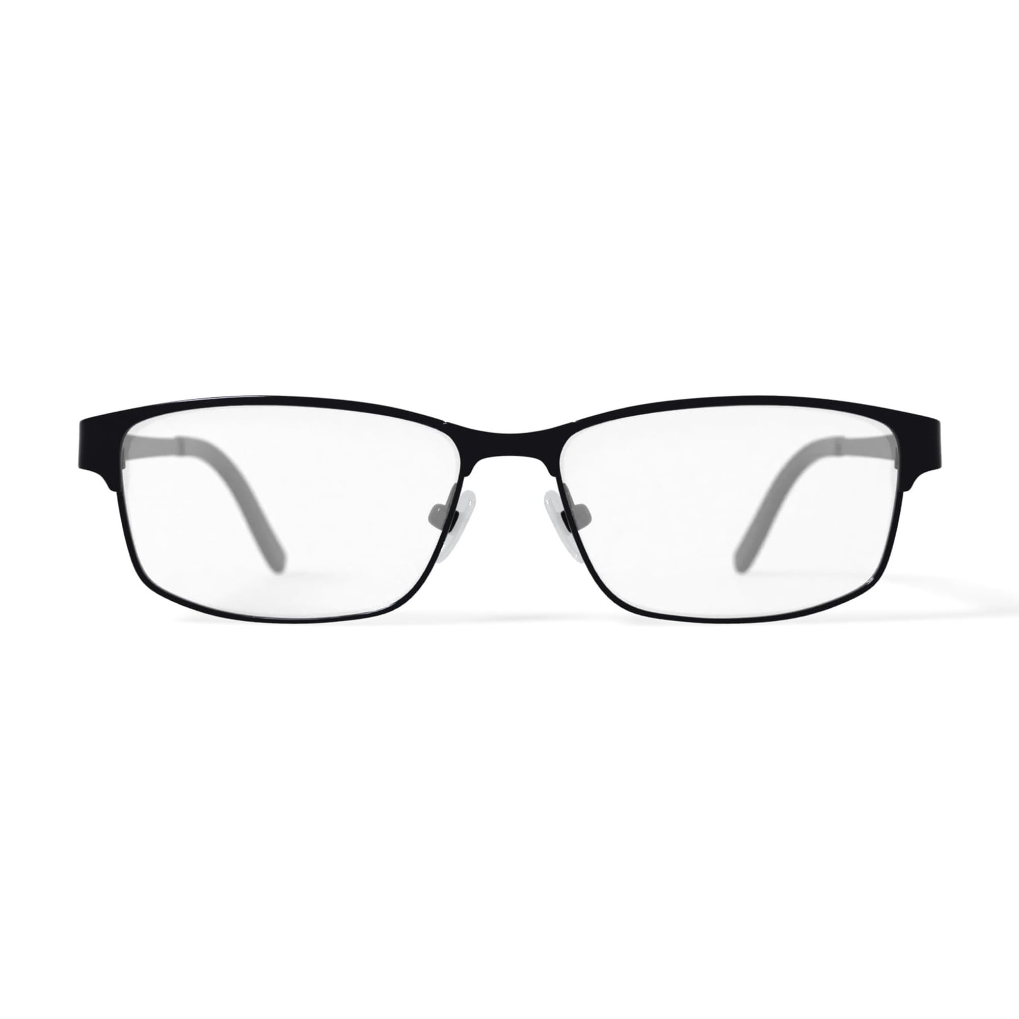 TiFlex Men's T1701 Rectangular Rectangular Prescription Eyeglasses with Case, Black/Gunmetal