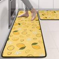 thumbnail image 2 of Kitchen Rugs Sets Of 2,Yellow Lemon Fruit Slices Yellow Pattern Anti Fatigue Kitchen Mat Rugs Non Slip Washable,Decorative Kitchen Floor Mats for Kitchen,Sink,Laundry,17"x47"+17"x47", 2 of 5