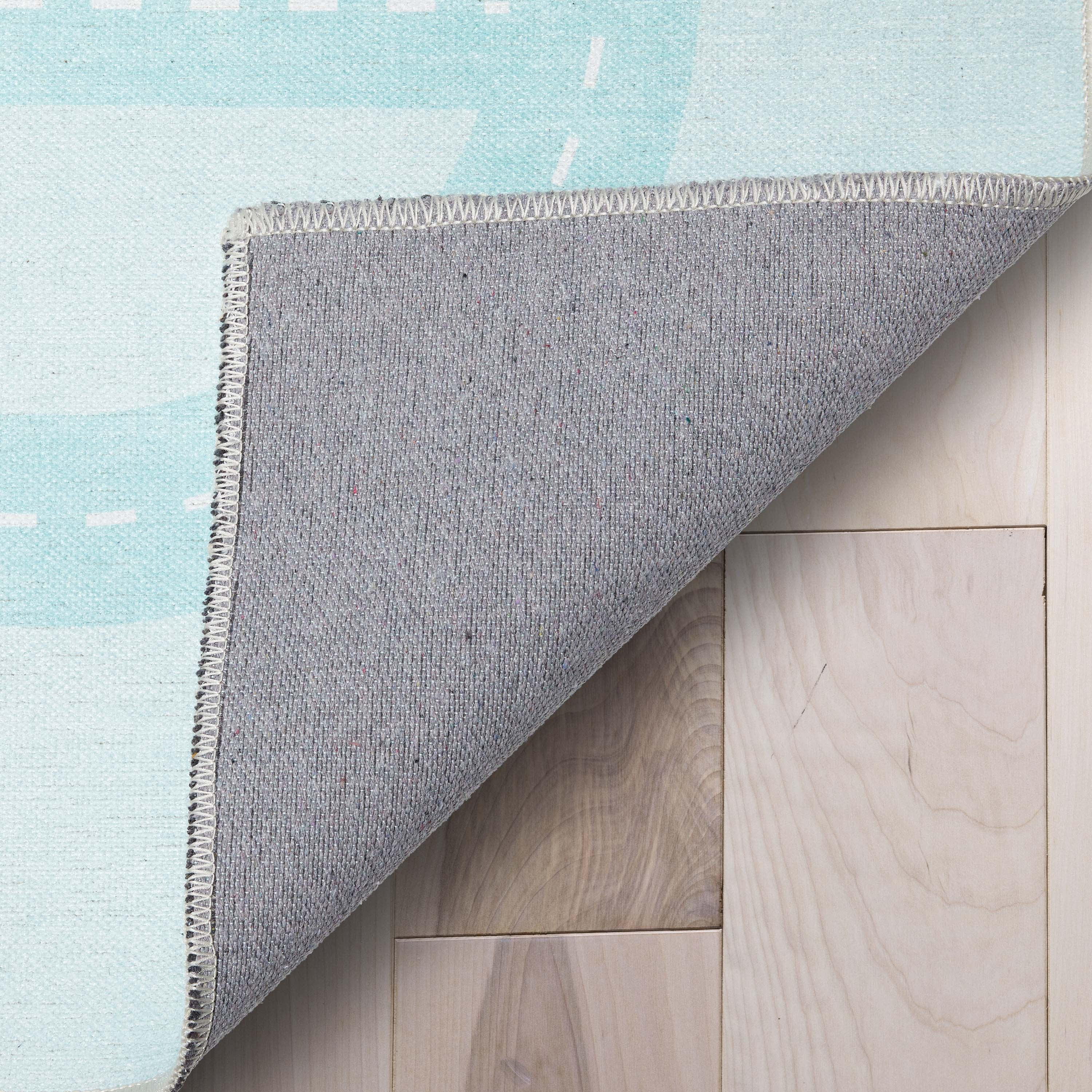 Well Woven Kids Rugs Playful Roads Modern Light Blue 3'3" x 5' Printed Machine Washable Area Rug
