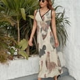 thumbnail image 6 of Chicken Pattern Dress Summer Street Style Bohemia Long Dresses Female Sleeveless Printed Maxi Dress, 6 of 9