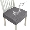 thumbnail image 3 of 4Pcs Waterproof Chair Seat Cover Seat Slipcover Stretch Jacquard Chair Seat Cushion Protector Cover Removable Wedding Banquet Square Chair Cover for Chair Home Kitchen, 3 of 10