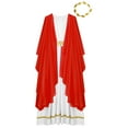 thumbnail image 5 of iiniim Kids Girls Party Dress Princess Robe with Gold Leaf Crown Headwear Red 8, 5 of 6