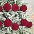 thumbnail image 6 of Luoshdecor Large Velvet Christmas Ball Ornament, Flocked 9Pcs 3.93 in Shatterproof Christmas Balls Decoration for Xmas Tree Home Holiday Decor, 6 of 9