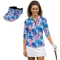 thumbnail image 2 of Aplkyhs Tropical Palm Tree Women's Golf Shirt and Sun Visor Hat Set Sports Sun Visor Hat Moisture Wicking Women Sport Cloth 4-Way Stretch Suitable for Tennis Enthusiasts Lightweight, 2 of 7