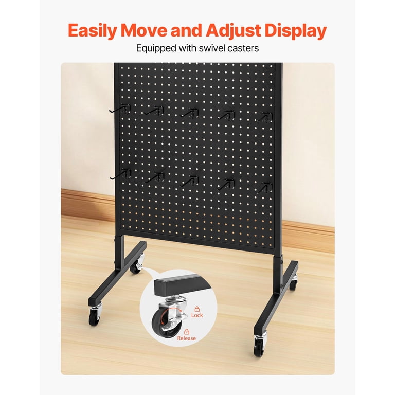 Kffkff Standing Pegboard Display, 23.6x63 In With 30 Hooks photo 5